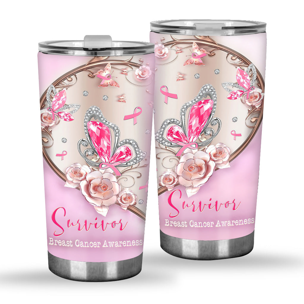 Survivor - Brustkrebs-Aufklärungs-Tumbler 0622