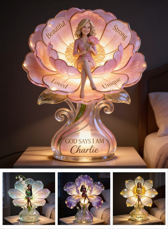Personalized Middle-Aged Woman Self Love Acrylic LED Night Light Bedroom Decor Gift