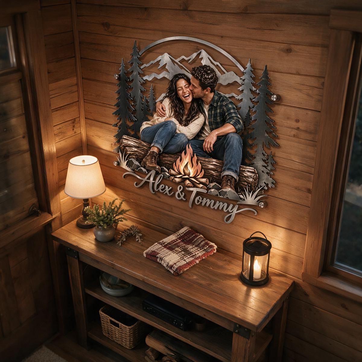 Art mural en métal 3D personnalisé - Cadeau pour couples