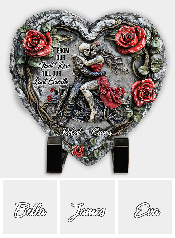 From Our First Kiss - Personalized Couple Heart Shaped Stone