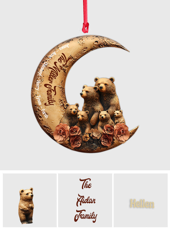 Bear Family - Personalized Family Custom Shaped Ornament