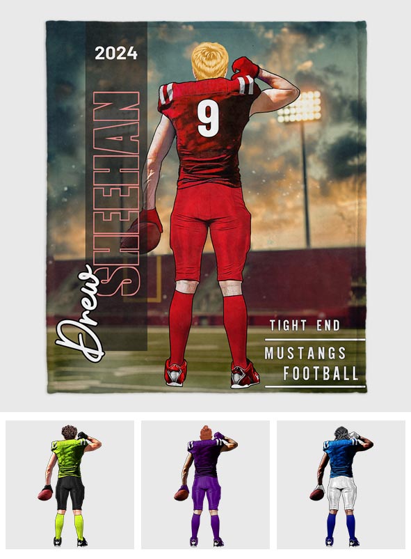 Couverture de football personnalisée : nom, numéro, équipe…