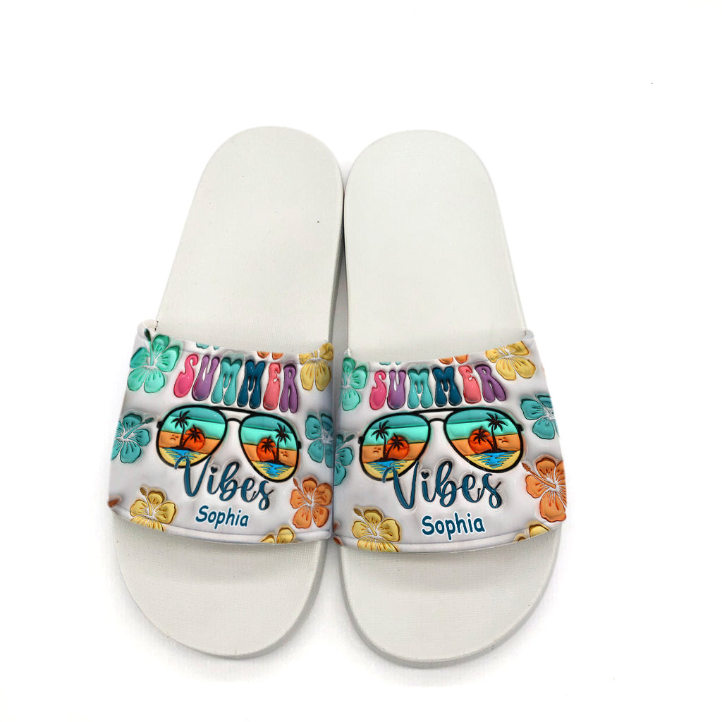 Summer Vibes - Personalized Sea Lover Slide Sandals