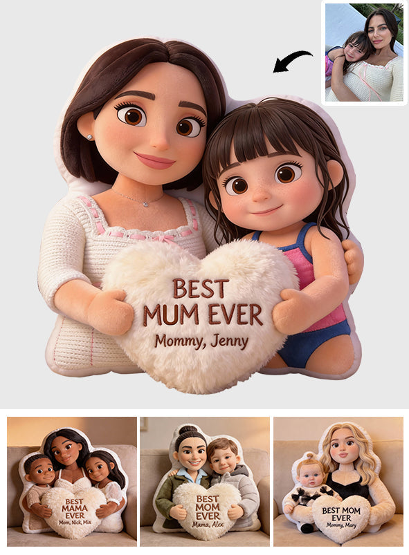 Beste Mama aller Zeiten – Personalisiertes Mutterkissen aus Kunstfell