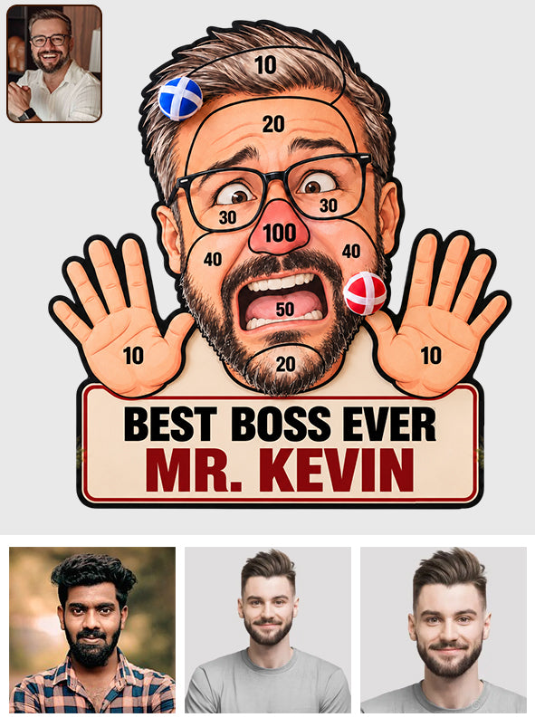 Funny Colleague Christmas Game - Personalized Colleague Sticky Ball Dart Board Set