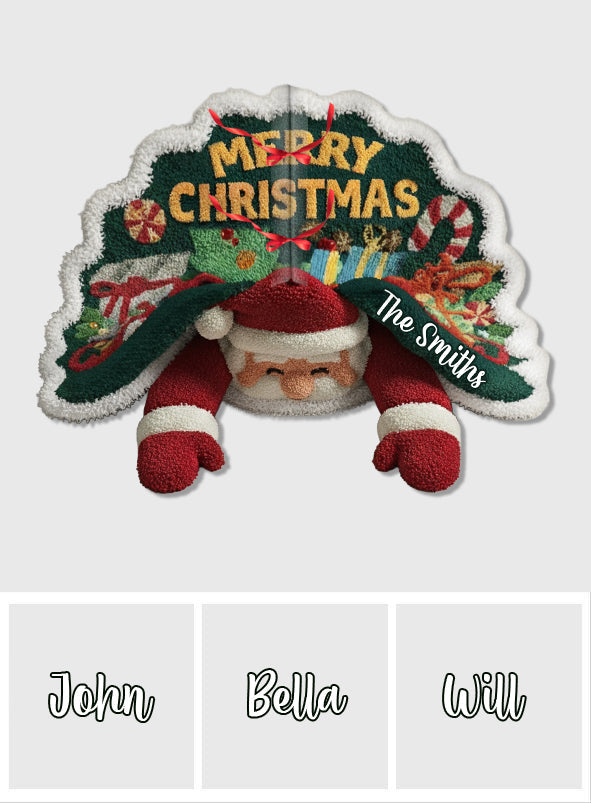 Santa Christmas - Personalized Family Shaped Tree Skirt