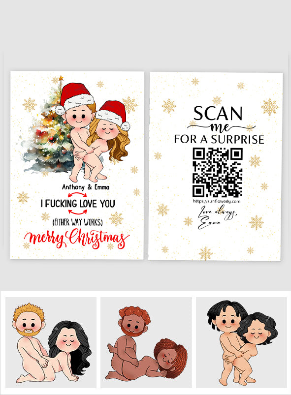 Je t'aime quoi qu'il arrive - Carte de vœux personnalisée avec QR code « Je t'aime de toute façon »