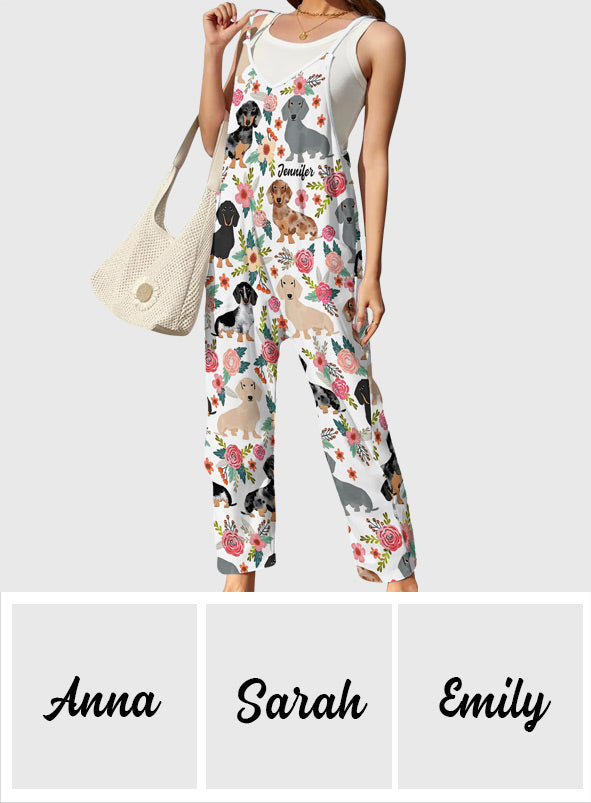 Adorable Dachshunds - Personalized Dachshund Loose-Fit Overalls/ Rompers