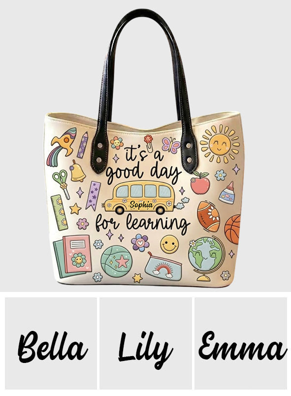 C'est un bon jour pour apprendre - Sac fourre-tout personnalisé pour enseignant