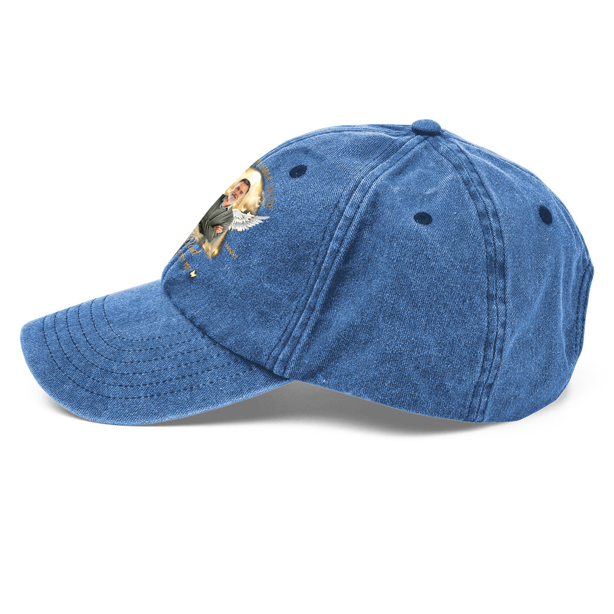 I Never Walk Alone - Personalized Memorial Washed Denim Cap