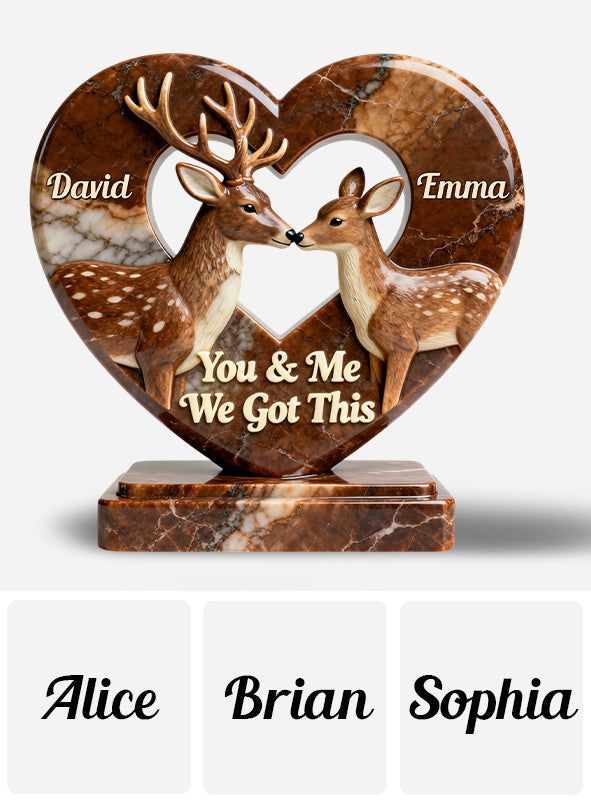 Toi et moi, on gère ! - Plaque acrylique personnalisée « Chasse » en forme de pièce