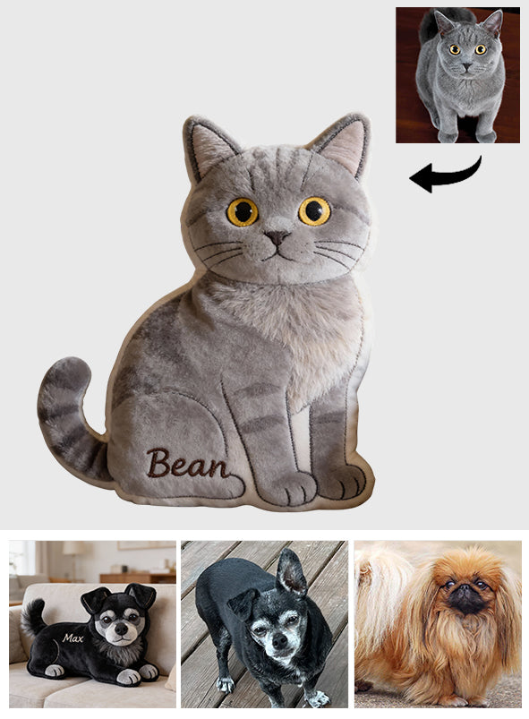 Custom Pet - Personalized Dog Faux Fur Shaped Pillow