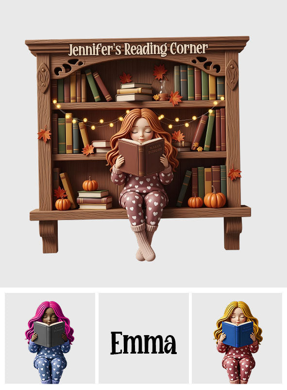Reading Corner - Personalized Book Custom Shaped Wood Sign