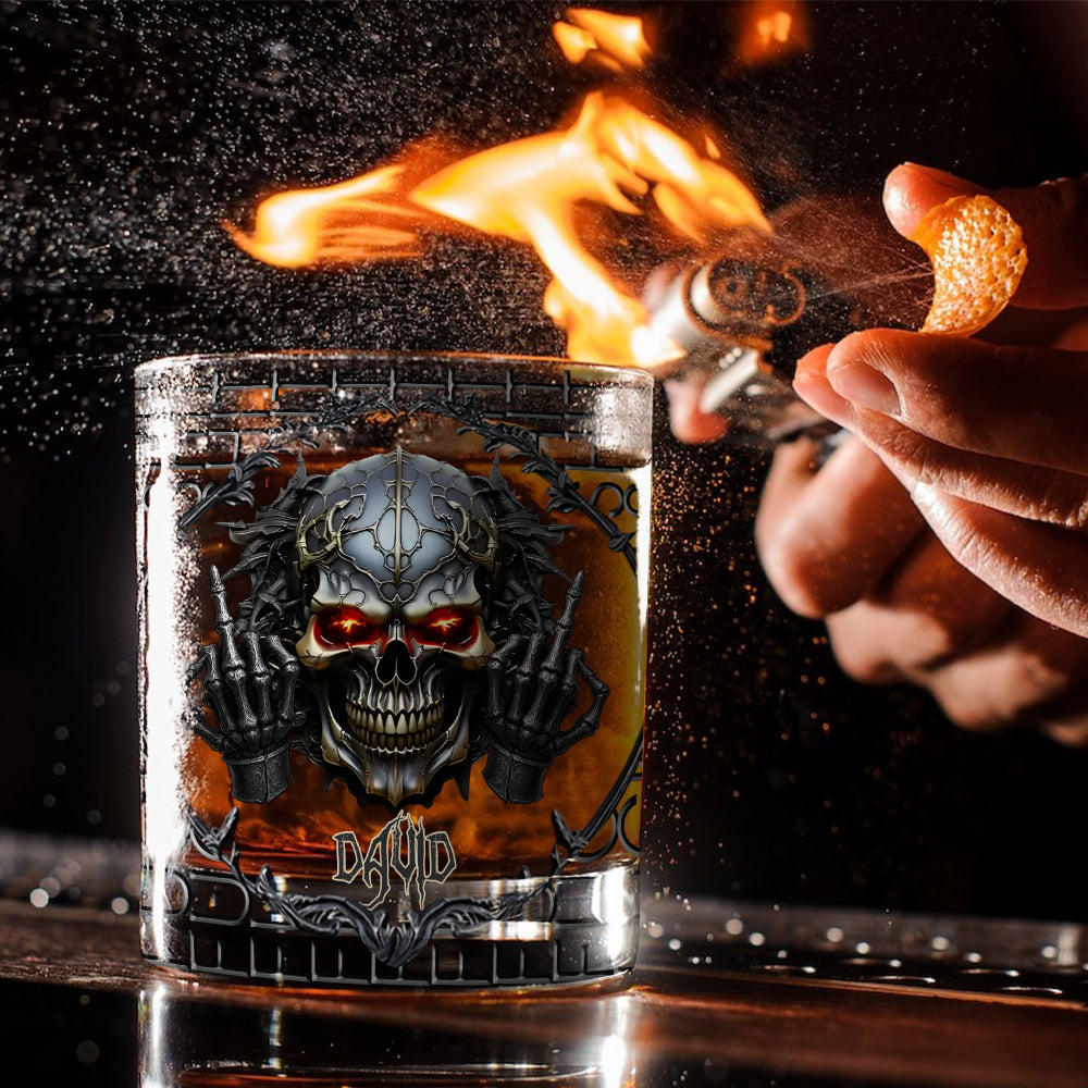 F*ck This Sh*t - Personalized Skull Whiskey Glass
