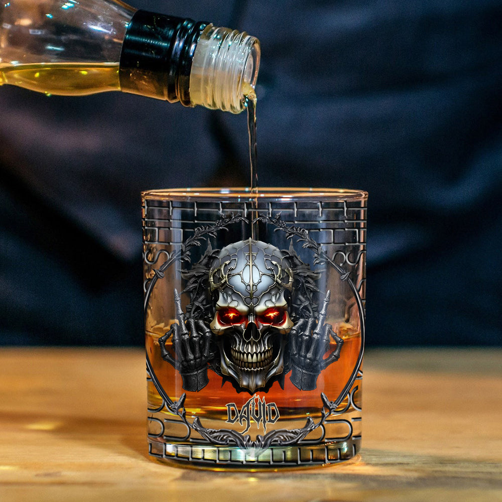 F*ck This Sh*t - Personalized Skull Whiskey Glass