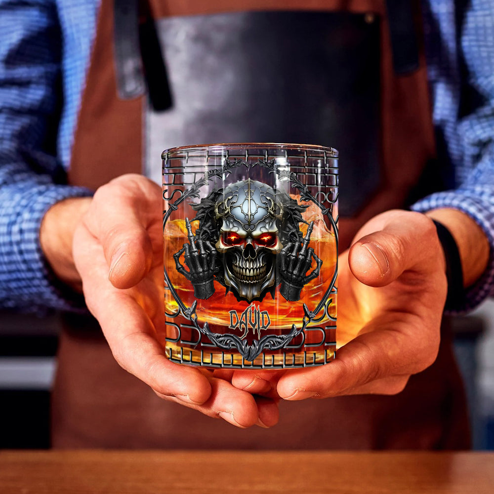 F*ck This Sh*t - Personalized Skull Whiskey Glass