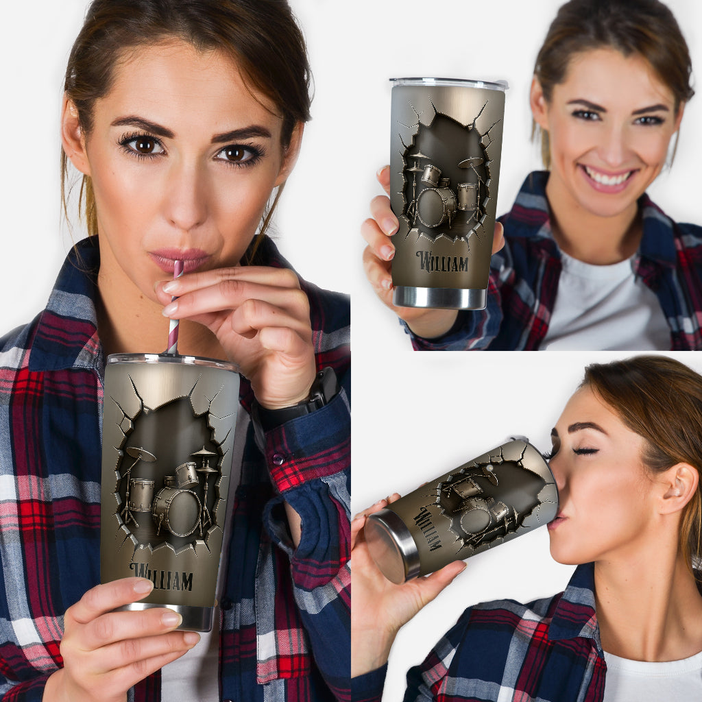 Strong Drummer - Personalized Drummer Tumbler