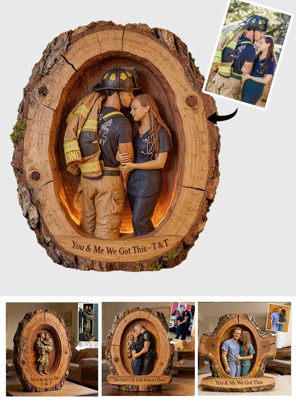 Du und ich, wir schaffen das – personalisierte Acrylplakette in individueller Form für Krankenschwestern