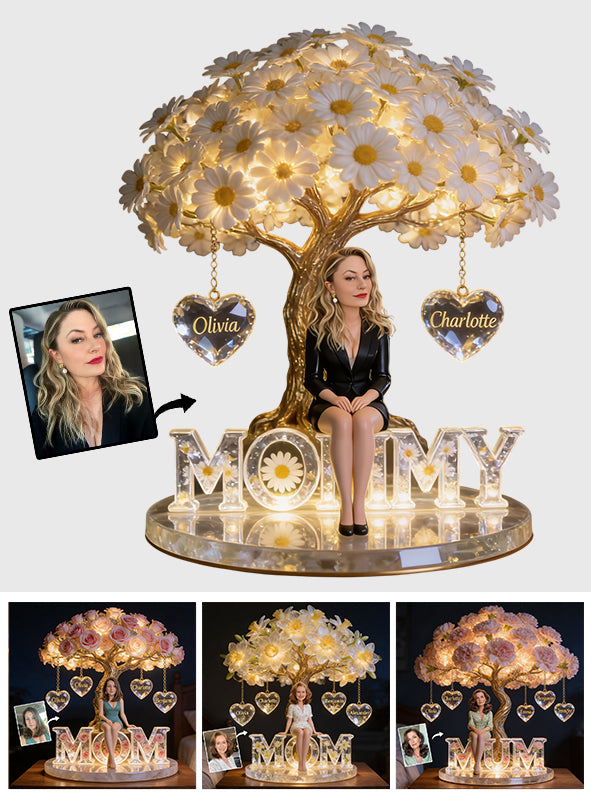 Custom Any Photo & Birthmonth Flower - Personalized Mother Acrylic LED Night Light