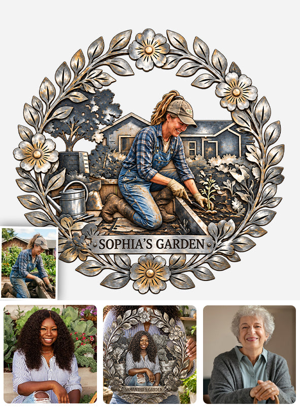 And Into The Garden I Lose My Mind And Find My Soul - Personalized Gardening 3D Printed Cut Metal Sign
