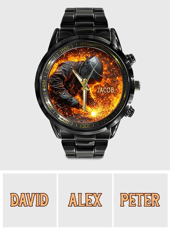 Gift For Welder Man - Personalized Welder Hand Watch