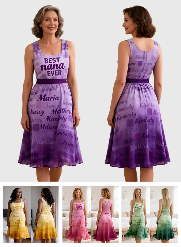Best Nana Ever - Personalized Grandma Sleeveless Dress