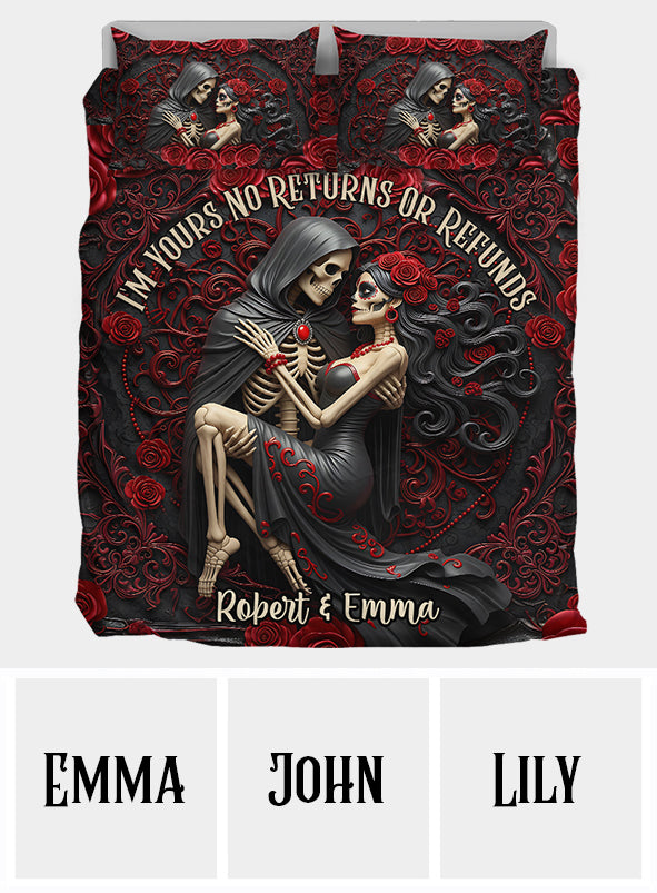 I'm Yours No Returns Or Refunds - Personalized Couple Bedding Set