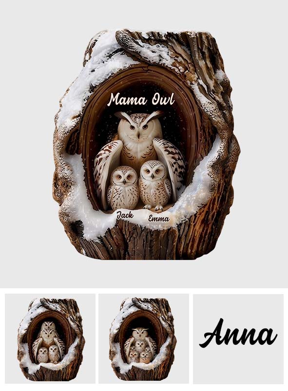 Owl Family - Personalized Owl Custom Shaped Acrylic Plaque