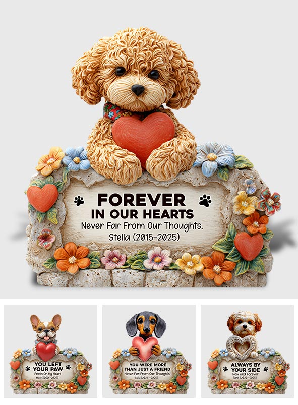 Forever In Our Hearts - Personalized Dog Custom Shaped Acrylic Plaque