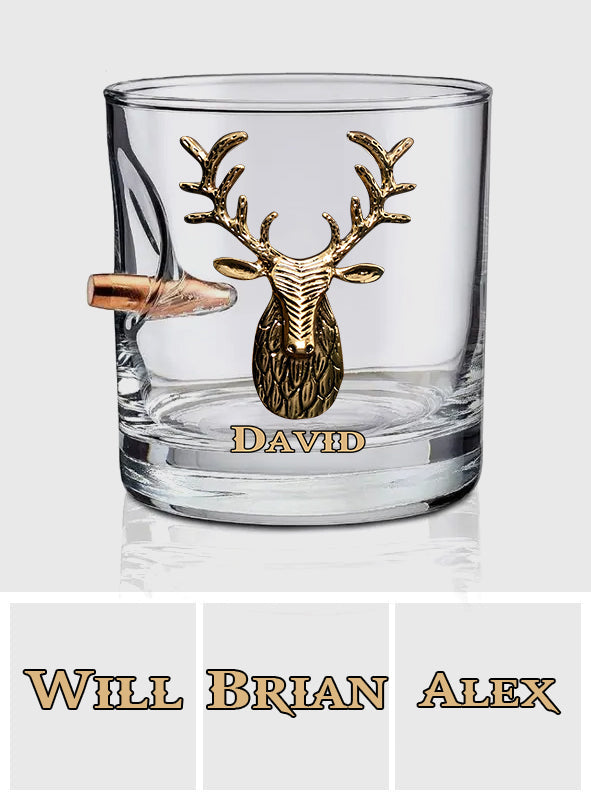 Passionné de chasse - Verre à whisky personnalisé en forme de balle de chasse