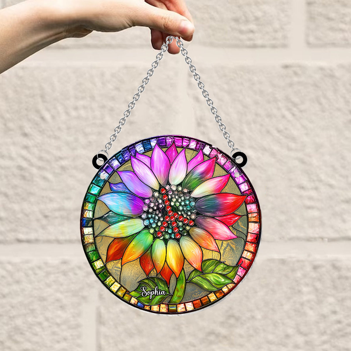 Hippie Soul - Personalized Hippie Window Hanging Suncatcher Ornament