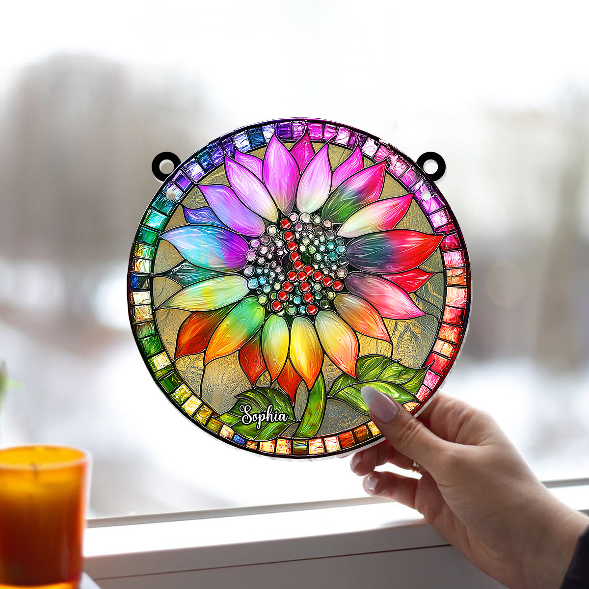Hippie Soul - Personalized Hippie Window Hanging Suncatcher Ornament