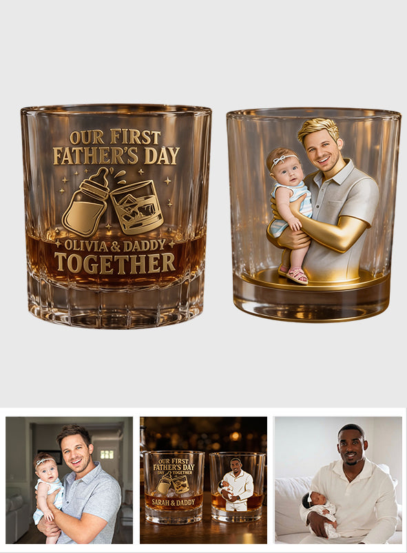 Erster Vatertag - Personalisierbares Whiskeyglas für Väter