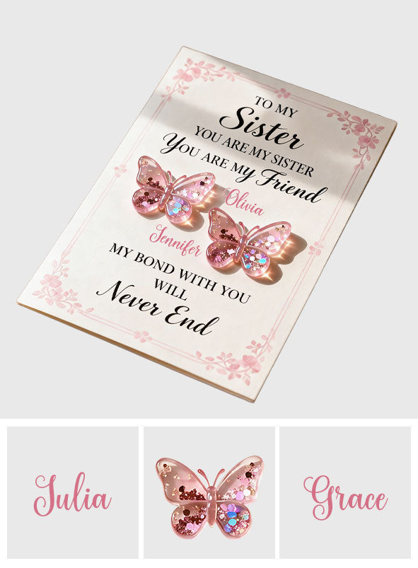 Sister Butterfly - Personalized Sister Pocket Hug Card