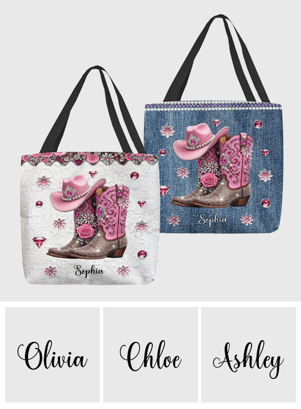 Cowgirl Boots - Personalized Cowgirl Tote Bag