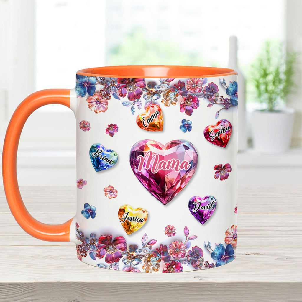 A Mother Holds Her Children's Hands - Personalized Mother Accent Mug