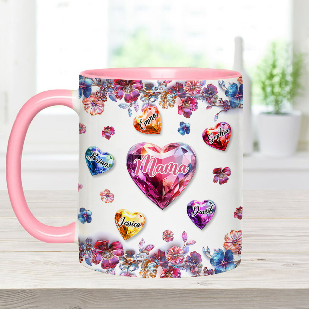 A Mother Holds Her Children's Hands - Personalized Mother Accent Mug
