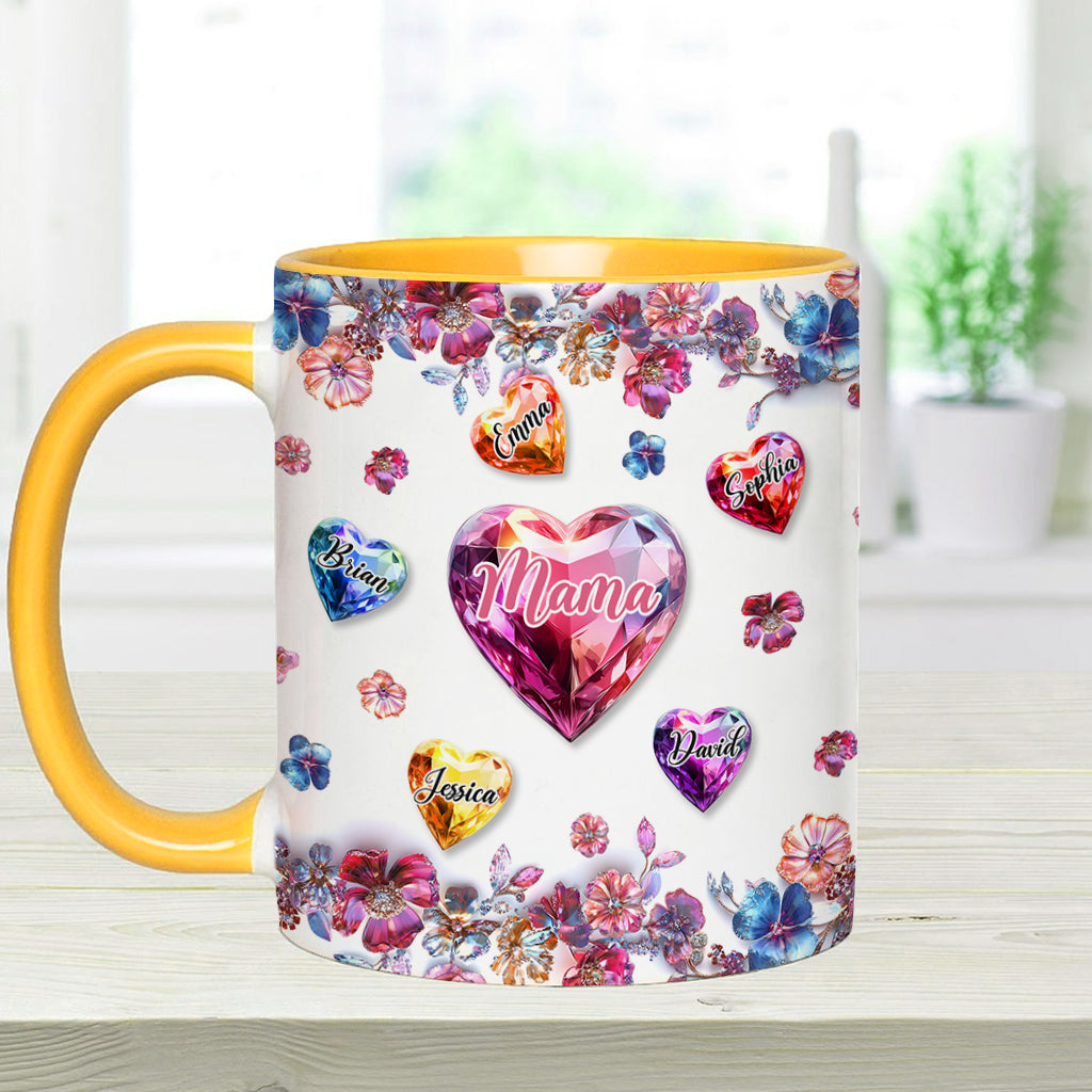 A Mother Holds Her Children's Hands - Personalized Mother Accent Mug