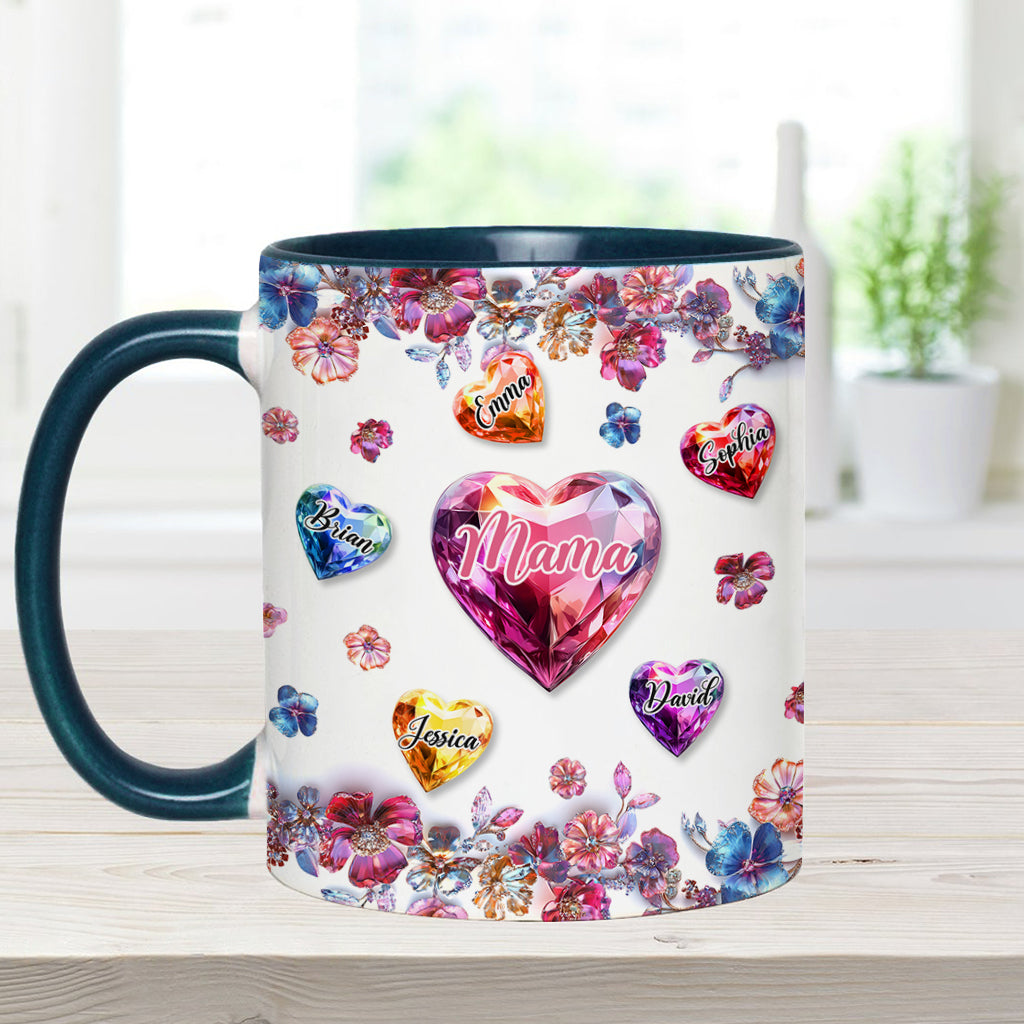 A Mother Holds Her Children's Hands - Personalized Mother Accent Mug