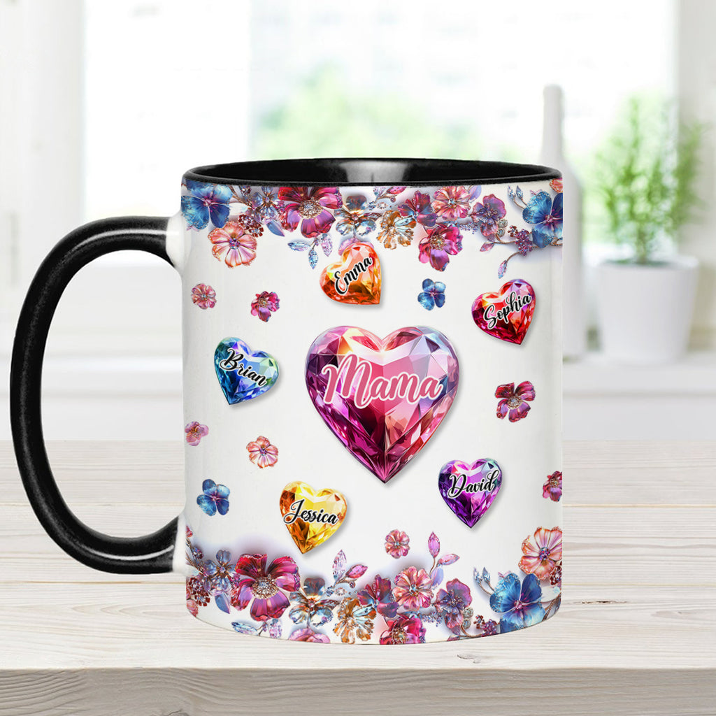 A Mother Holds Her Children's Hands - Personalized Mother Accent Mug