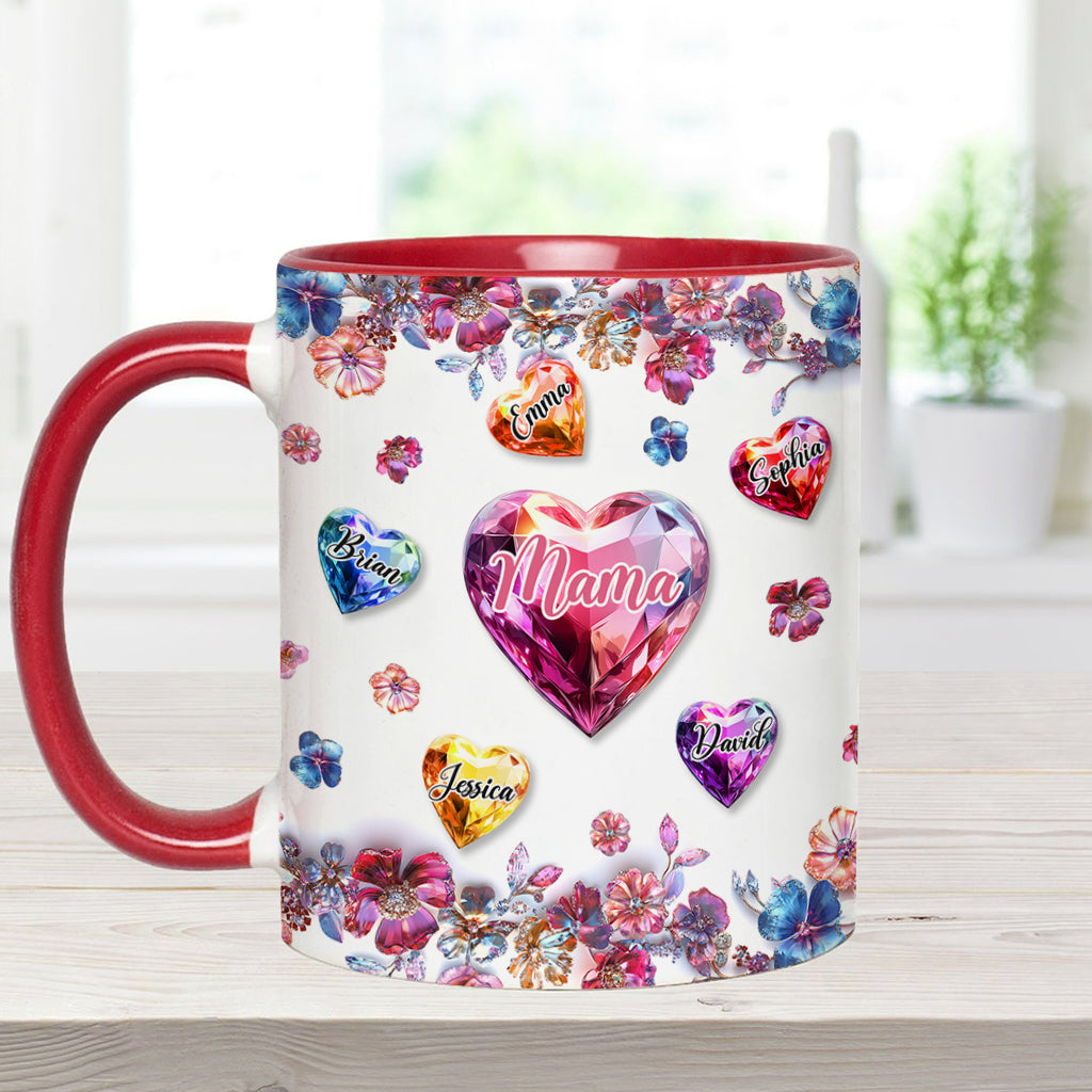 A Mother Holds Her Children's Hands - Personalized Mother Accent Mug