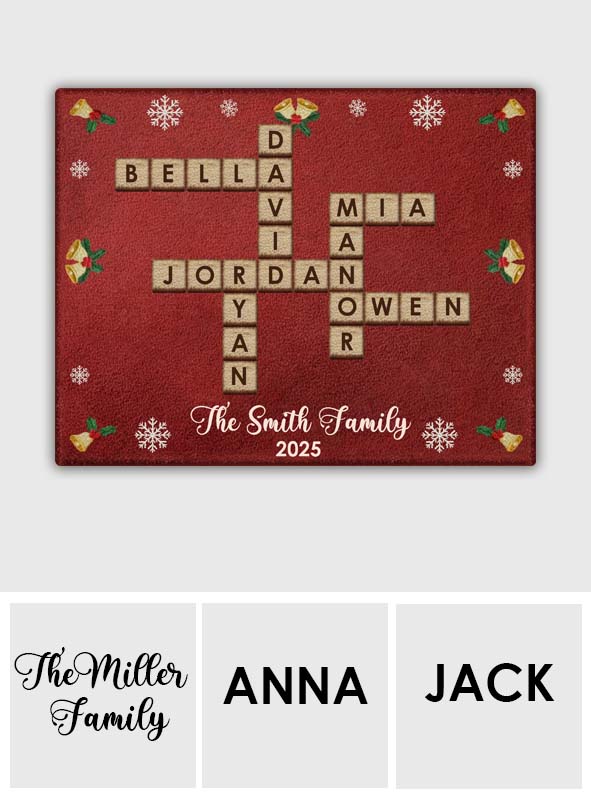 Crossword Puzzle Scrabble - Personalized Family Non-Slip Tufted Rug
