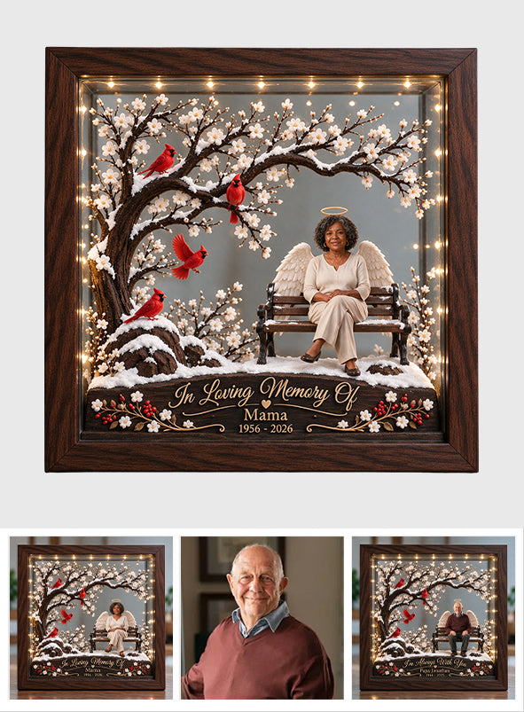 Your Light Will Forever Shine In My Heart - Personalized Memorial Wooden Frame LED Light