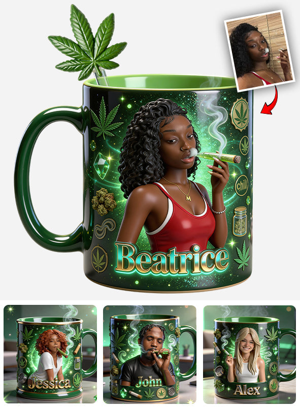 Love Weed – Personalisierter Weed-Set-Becher mit Acryl-Rührstäbchen