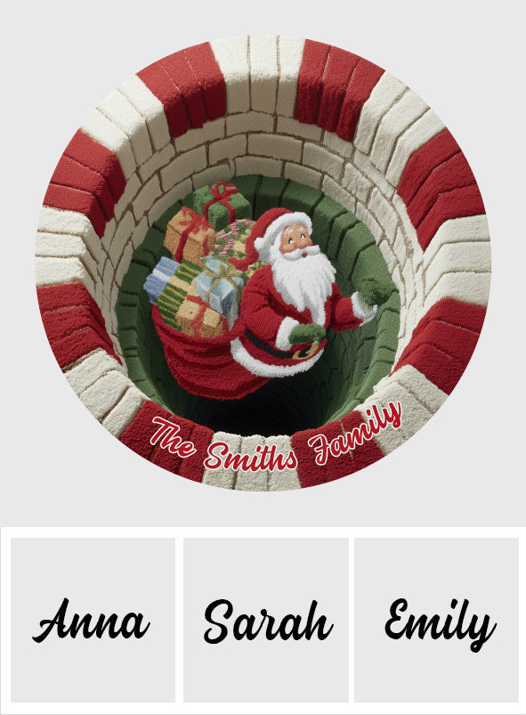 Merry Christmas - Personalized Family Round Rug