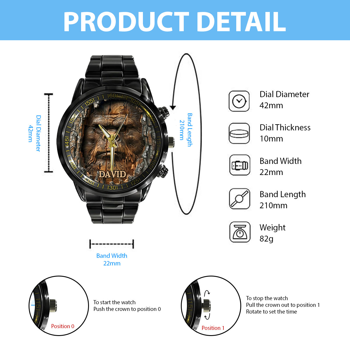 Sasquatch - Personalized Camping Hand Watch