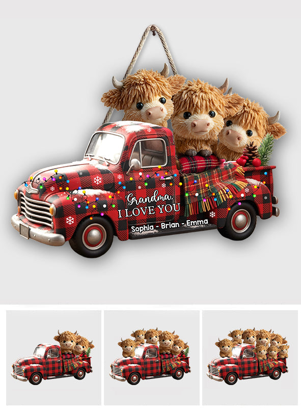 Grandma We Love You - Personalized Grandma Custom Shaped Wood Sign