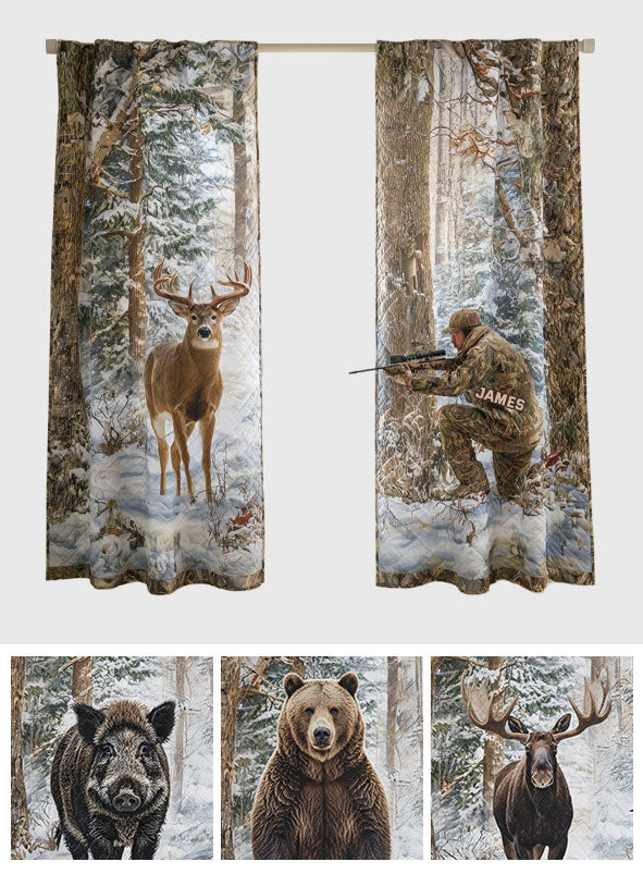 Love Hunting - Personalized Hunting Blackout Window Curtain/ Drapes Set