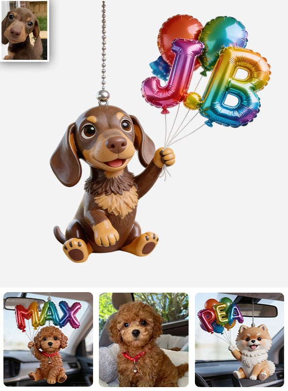 Personalisierter Haustiername Ballon - Individuelles Hundetransparentes Autoornament