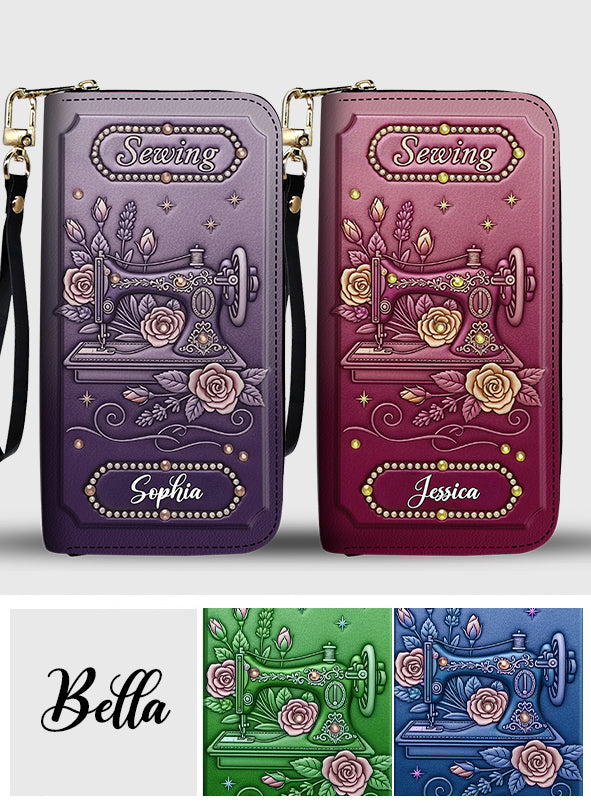 Love Sewing - Personalized Sewing Leather Long Wallet